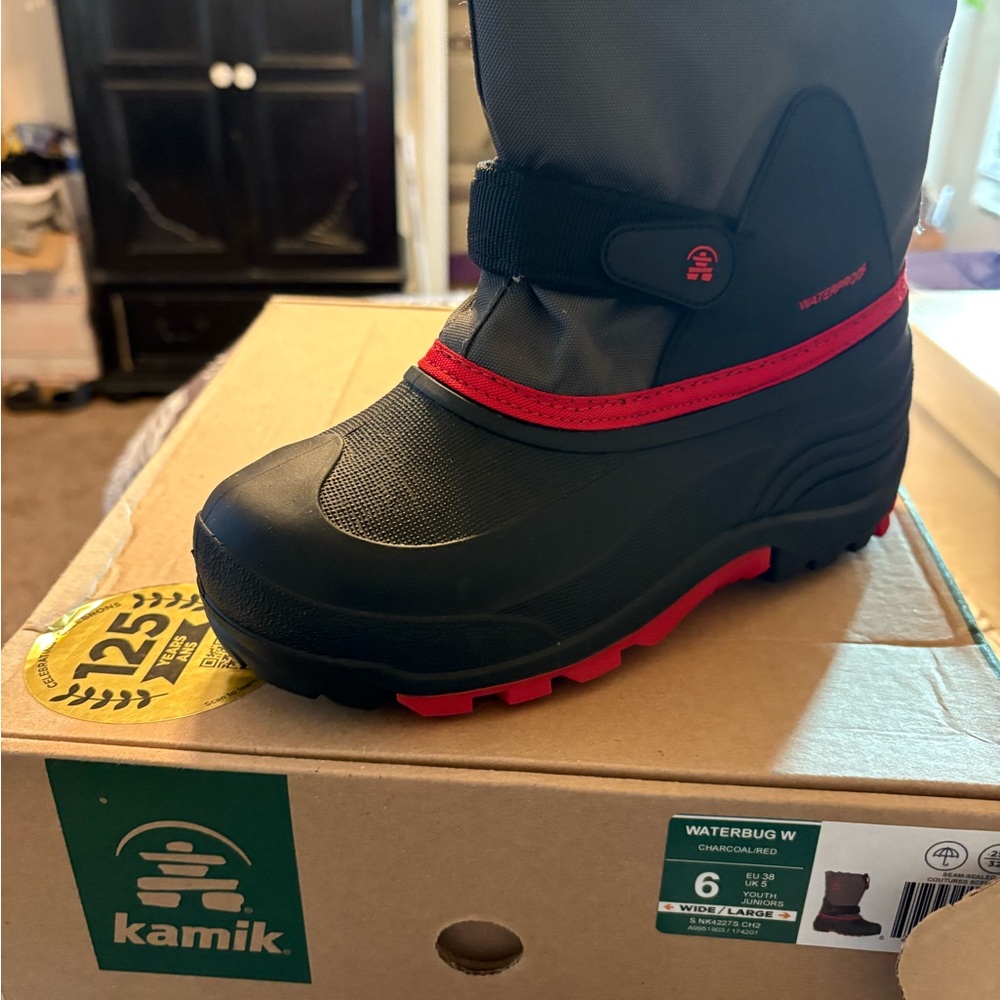 Kamik Kids' Waterbug Boots - Black and Red
